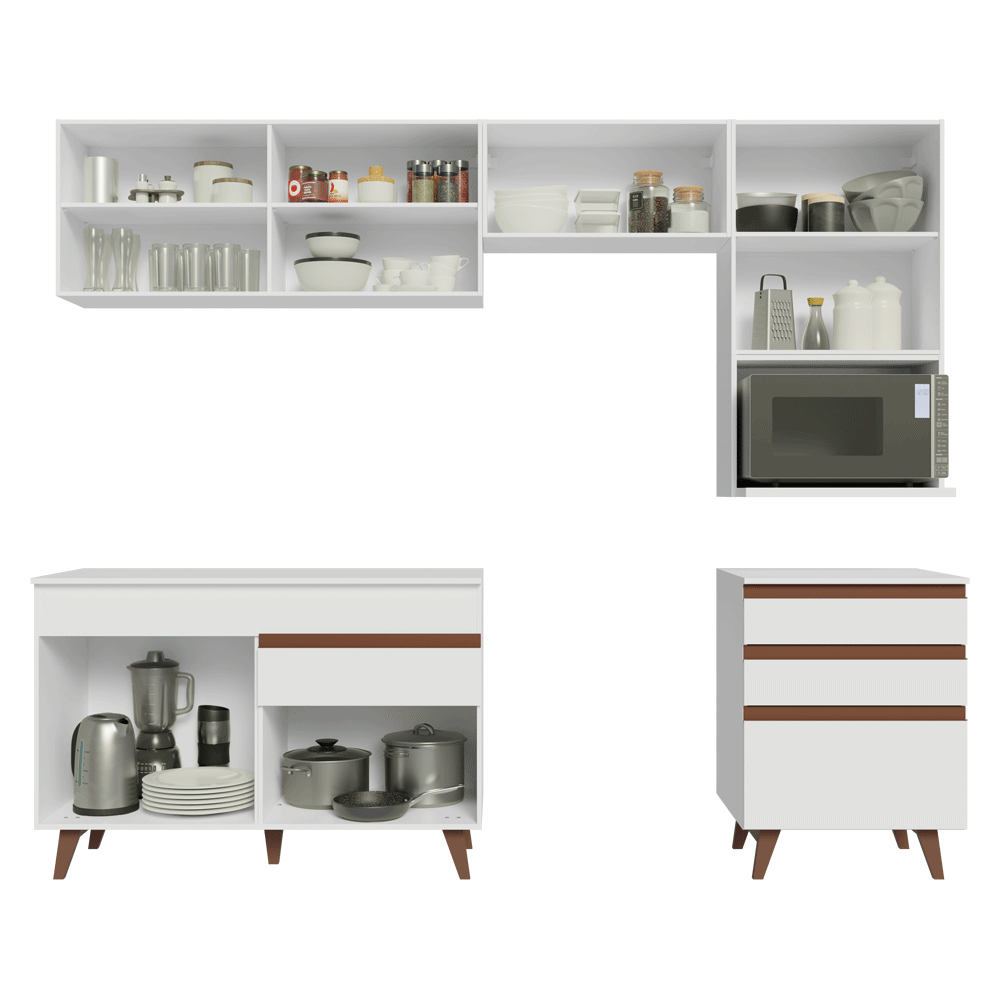 Cocina Integral 250 cm Blanco Reims Madesa