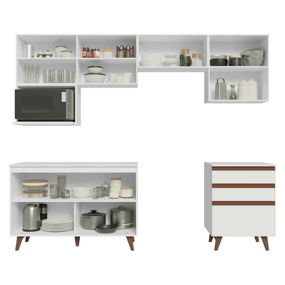 Cocina Integral 250 cm Blanco Reims Madesa