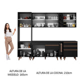 Cocina Integral 260cm Negro Reims Madesa 05