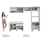 Cocina Integral 260 x 52 cm 8 Puertas 1 Cajón Con Mueble para Horno Blanco Reims Madesa 12