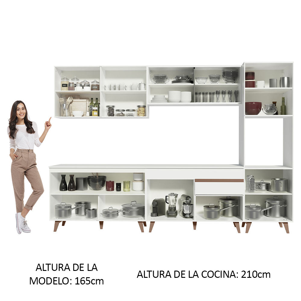 Cocina Integral 300cm Blanco Reims Madesa 01