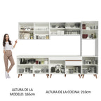 Cocina Integral 300 x 52 cm 10 Puertas 1 Cajón Con Mueble para Horno Blanco Reims Madesa 01