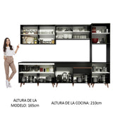 Cocina Integral 300cm Negro Reims Madesa 01