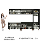 Cocina Integral 300cm Negro Reims Madesa 02