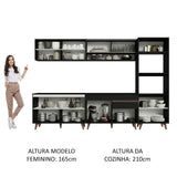 Cocina Integral 310cm Negro Reims 02