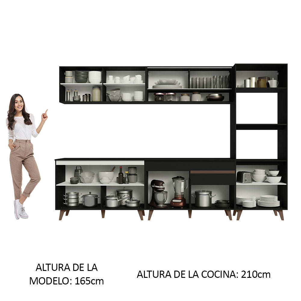 Cocina Integral 310cm Negro Reims 02