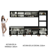 Cocina Integral 310cm Negro Reims 02