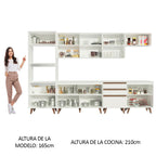 Cocina Integral 320 x 52 cm 11 Puertas 3 Cajones Con Mueble para Horno Blanco Reims Madesa
