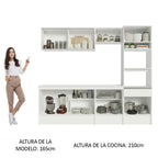 Cocina Integral 240 x 52 cm 8 Puertas 1 Cajón Con Mueble para Horno Blanco Topázio Madesa 05