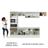 Cocina Integral 300cm Blanco/Marrón Diamante 02