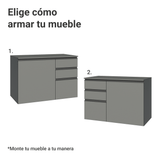 Gabinete para Baño 100 cm 1 Puertas 3 Cajones Sin Patas Nice Gris 03