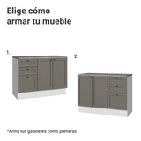 Combo Gabinete Bajo para Baño 110cm 3 Gavetas 3 Puertas Blanco/Gris Vik Madesa 01