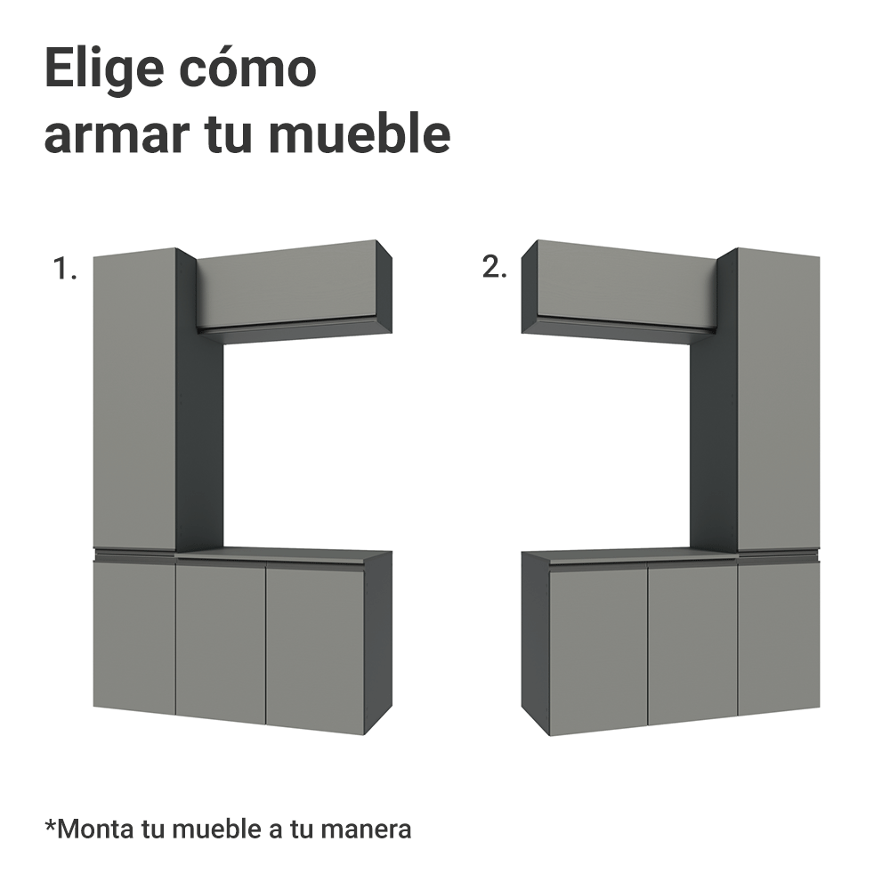 Gabinete para Bãno 120 cm 5 Puertas Sin Patas Nice Gris 02