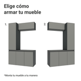 Gabinete para Bãno 120 cm 5 Puertas Sin Patas Nice Gris 02