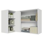 Gabinete Superior Esquinero para Recámara 166 cm 1 Puerta 3 Nichos Blanco Neo Madesa