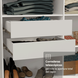Clóset Esquinero 522 cm 8 Cajones Blanco Venus Madesa
