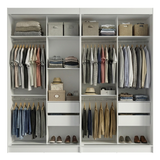 Conjunto de 2 Clósets 4 Puertas Corredizas Blanco/Negro Tokio Madesa