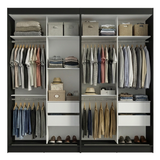 Conjunto de 2 Clósets 4 Puertas Corredizas Negro Tokio Madesa