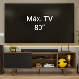 Mueble para TV hasta 80 Pulgadas 160cm con patas Marrón/Negro Torino Madesa