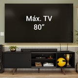 Mueble para TV hasta 80 Pulgadas 160 cm Con Patas Torino Negro/Marrón