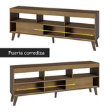 Mueble con Panel para TV hasta 65 Pulgadas con patas Marrón Texas Madesa