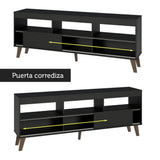 Mueble con Panel para TV hasta 65 Pulgadas con patas Negro Texas Madesa