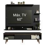 Kit Panel para TV hasta 60 Pulgadas y Rack 180 cm Negro/Marrón Reims Madesa