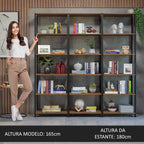 Estante Librero 177 cm Marrón/Negro Madesa