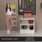 Gabinete Bajo Multiuso 80 cm 2 Puertas Blanco/Gris Agata Madesa