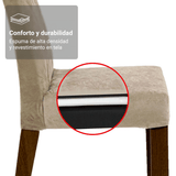Juego de Comedor Mesa con Encimera de Vidrio 4 Sillas Marrón/Crema/Imperial Anaju