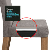 Juego de Comedor con Mesa con Encimera y 4 Sillas Marrón/Gris/Silver Karina