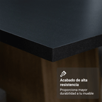 Conjunto de Comedor 6 Sillas Negro/Marrón/Sintético Medelin Madesa