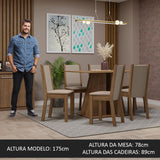 Juego de Comedor Mesa Encimera de Madera 6 Sillas Marrón/Beige Wendy