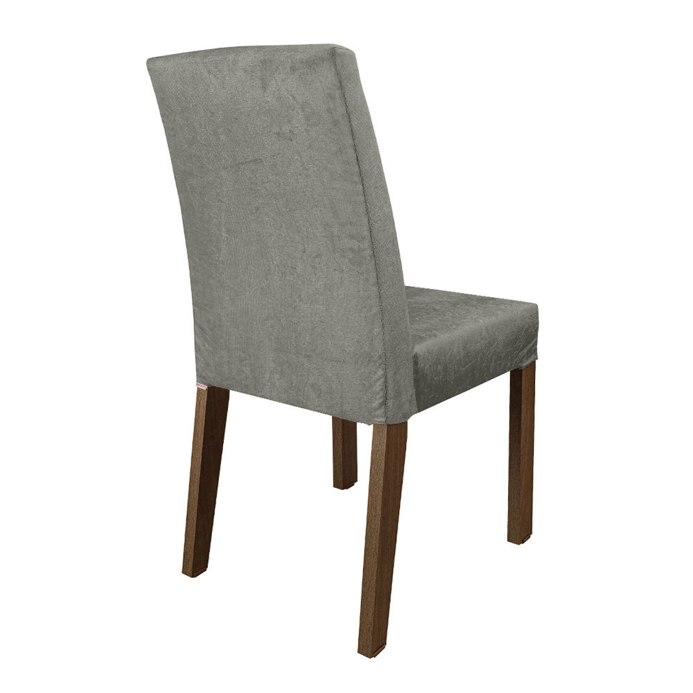 Juego de Comedor con Encimera de Madera 6 Sillas Marrón/Silver Allegro