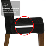 Conjunto de Comedor Encimera de Vidrio 6 Sillas Marrón/Oxford Sintra Madesa