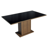 Conjunto de Comedor Encimera de Vidrio 6 Sillas Marrón/Negro/Oxford Dália Madesa