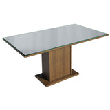 Conjunto de Comedor Encimera de Vidrio 6 Sillas Marrón/Gris/Silver Azaleia Madesa