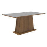 Conjunto de Comedor Encimera de Madera 6 Sillas Marrón/Gris/Silver Cedro Madesa