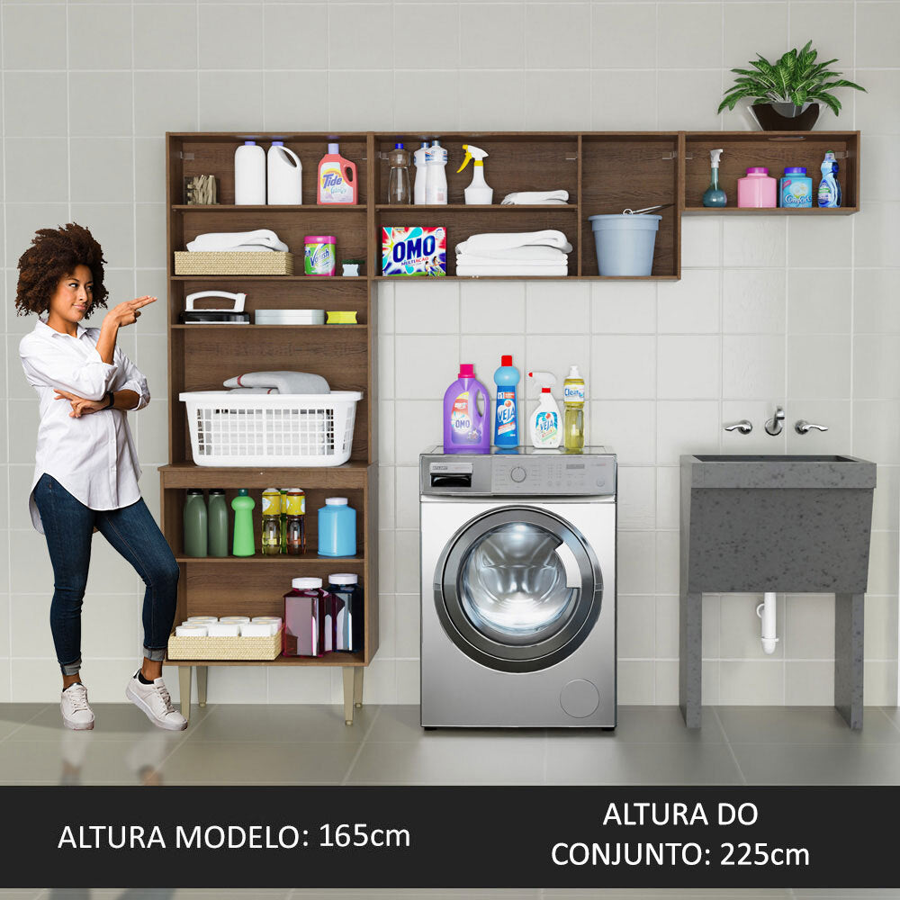 Kit Lavadero 235 cm Marrón Gourmet Madesa
