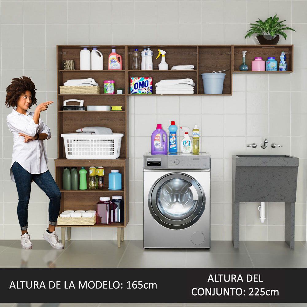 Kit Lavadero 235 cm Marrón/Negro Gourmet Madesa