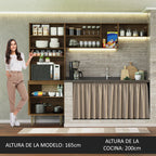 Cocina Compacta 235 cm Marrón/Crema Madesa