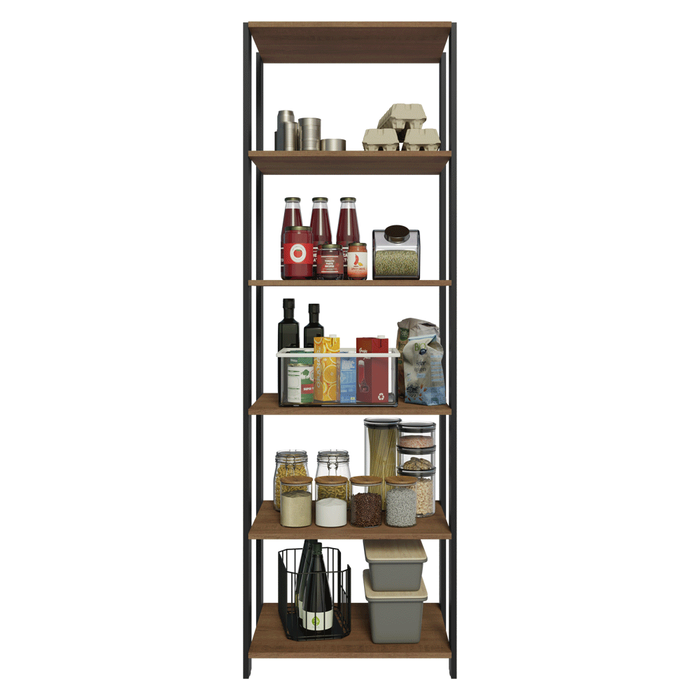 Estante Multiuso 59cm Marrón/Negro Madesa