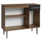 Aparador 105 cm 3 Puertas 1 Cajón Marrón/Negro Madesa