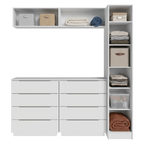 Kit Recámara 200 cm Clóset Modular y Cómoda Blanco Neo Madesa