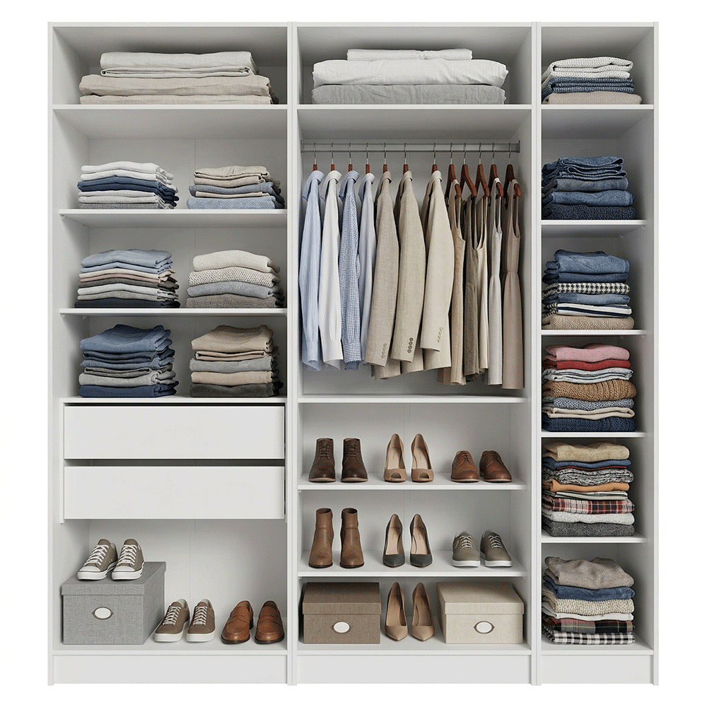 Clóset Modular 200 cm 5 Puertas 2 Cajones Blanco Neo Madesa