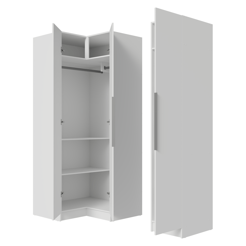 Clóset Modular Esquinero 230 cm 3 Puertas Blanco Neo Madesa