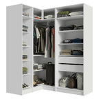 Clóset Modular Esquinero 310 cm 5 Puertas 2 Cajones Blanco Neo Madesa