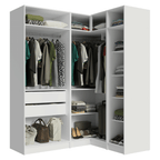 Clóset Modular Esquinero 310 cm 5 Puertas 2 Cajones Blanco Neo Madesa