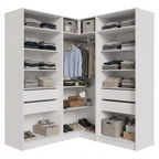 Clóset Modular Esquinero 350 cm 6 Puertas 4 Cajones Blanco Neo Madesa