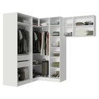 Clóset Modular Esquinero 415 cm 8 Puertas 2 Cajones Blanco Neo Madesa